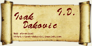 Isak Daković vizit kartica